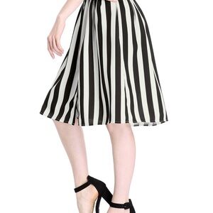 LOFT Black and White Mini A-Line Skirt